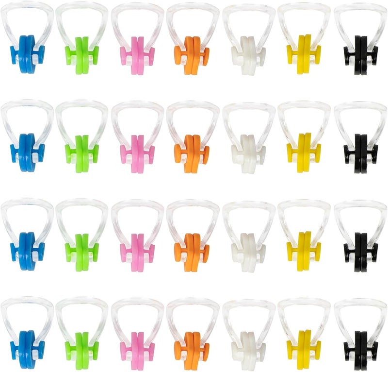 Gfdoso 28 Pcs Swimming Nose Clip, Silicone Waterproof Swim Nose Plugs for Kids (Age 7+) and Adults, Inclue 7 Colors - Image 1
